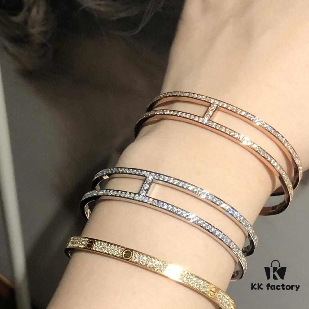 Hermès Full Diamond H Bracelet