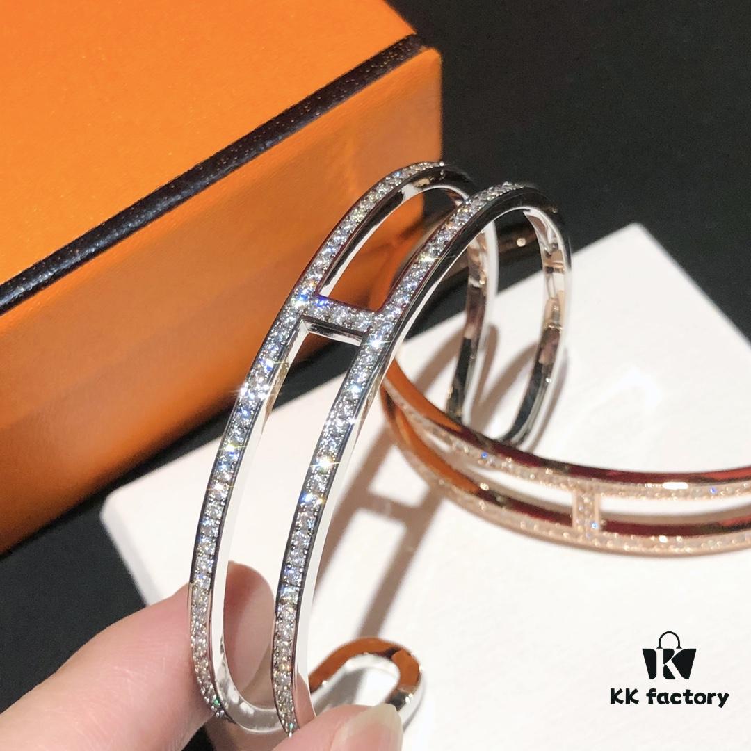 Hermès Full Diamond H Bracelet