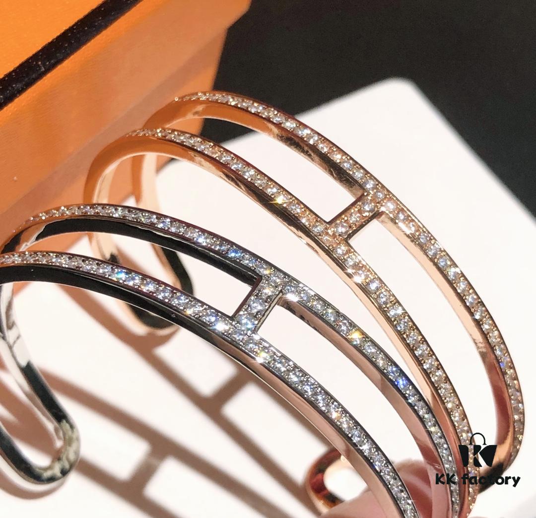 Hermès Full Diamond H Bracelet