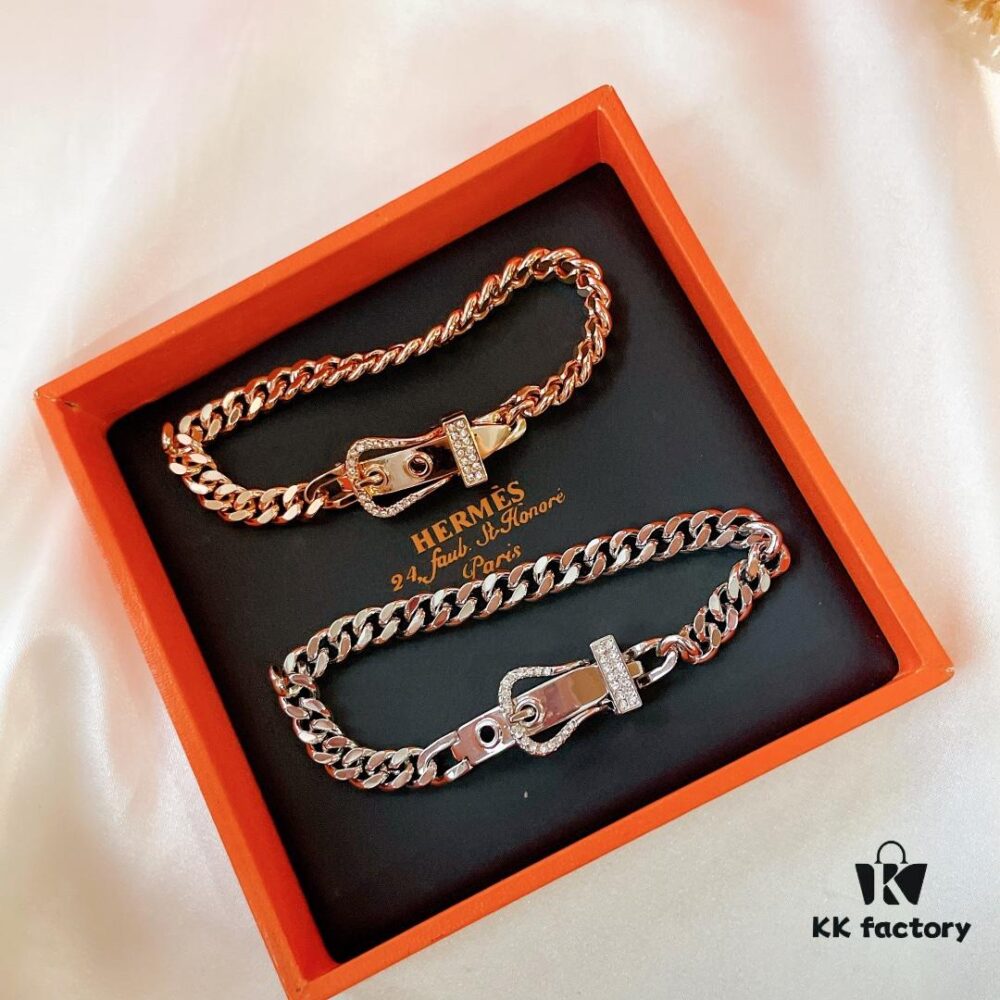 Hermes 2021 New Half-Pave Luxury Bracelet - Premium Custom Design with Imported V-Gold Plating and Micro-Paved High-Carbon Diamonds, Platinum and Rose Gold Options