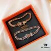 Hermes 2021 New Half-Pave Luxury Bracelet - Premium Custom Design with Imported V-Gold Plating and Micro-Paved High-Carbon Diamonds, Platinum and Rose Gold Options