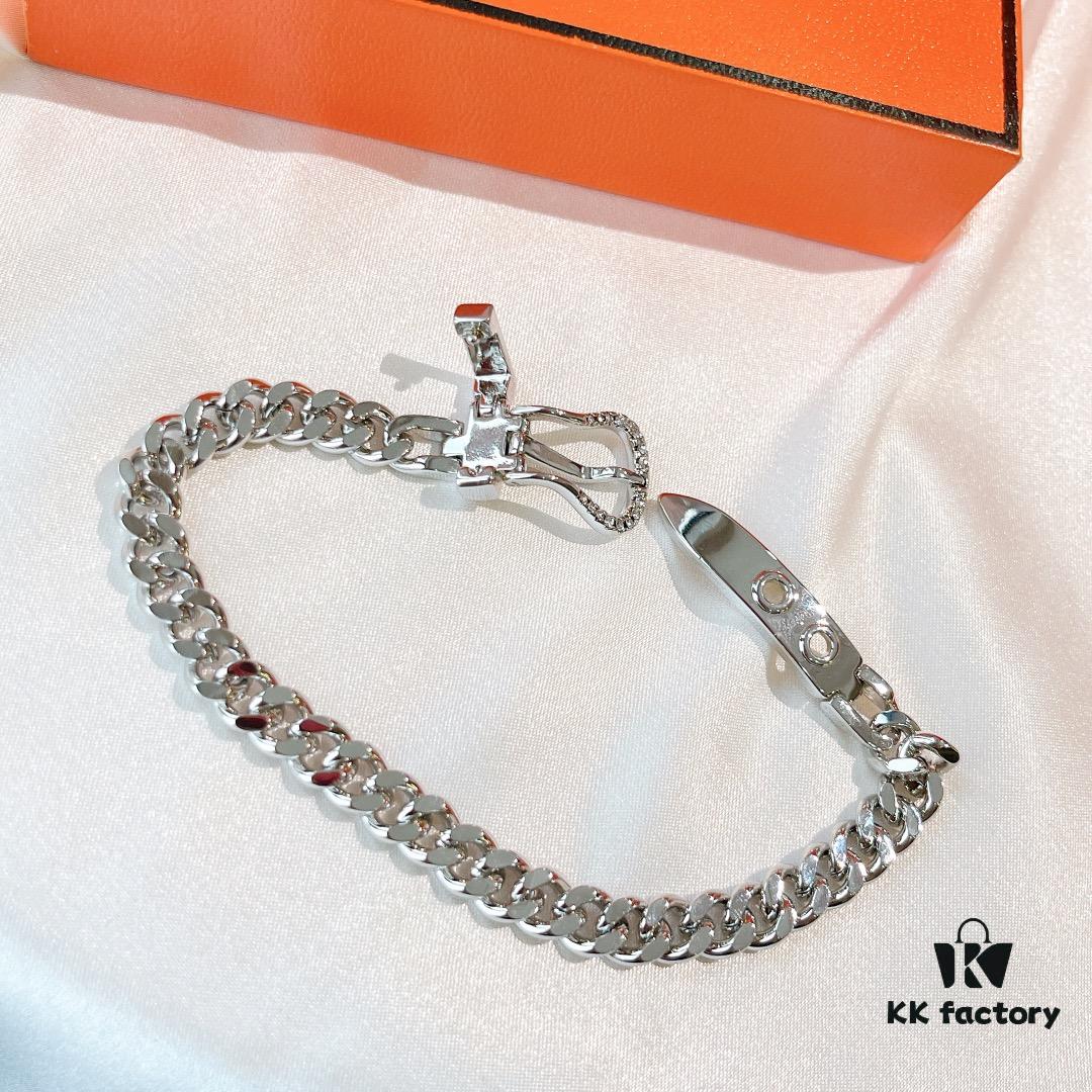 Hermes 2021 New Half-Pave Luxury Bracelet - Premium Custom Design with Imported V-Gold Plating and Micro-Paved High-Carbon Diamonds, Platinum and Rose Gold Options