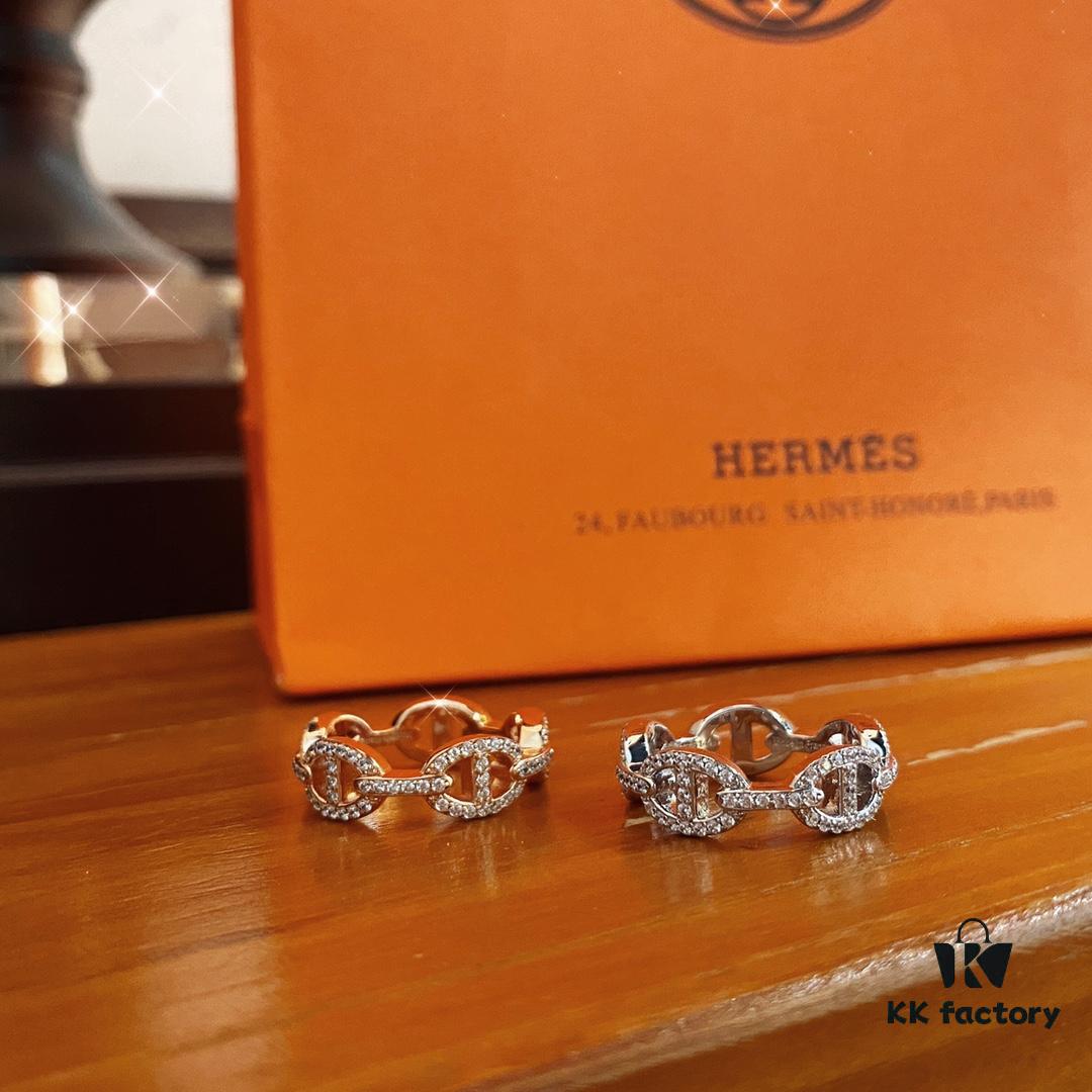 V Gold Series: Hermes Pig Nose Full Diamond Ring