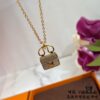 Hermes Original High-End Mother-of-Pearl Kelly Necklace, V-Gold Plated with Mimetic Gold, Most Authentic Version