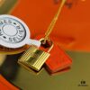 Hermes Lock Heart Necklace, Also Known as Kelly Necklace, Brass with 18K Gold Plated Finish