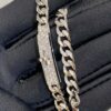 Hermes New Kelly Collection Jewelry, Kelly Gourmette Bracelet with Cuban Chain, Wide Trendy Design, Diamond Clasp with Thick Chain, Exuding Luxury and Elegance