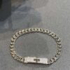 Hermes New Kelly Collection Jewelry, Kelly Gourmette Bracelet with Cuban Chain, Wide Trendy Design, Diamond Clasp with Thick Chain, Exuding Luxury and Elegance