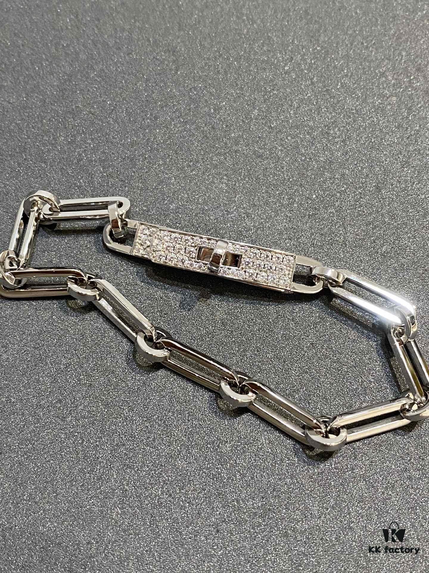 Hermes New Kelly Chaine Square Openwork Bracelet