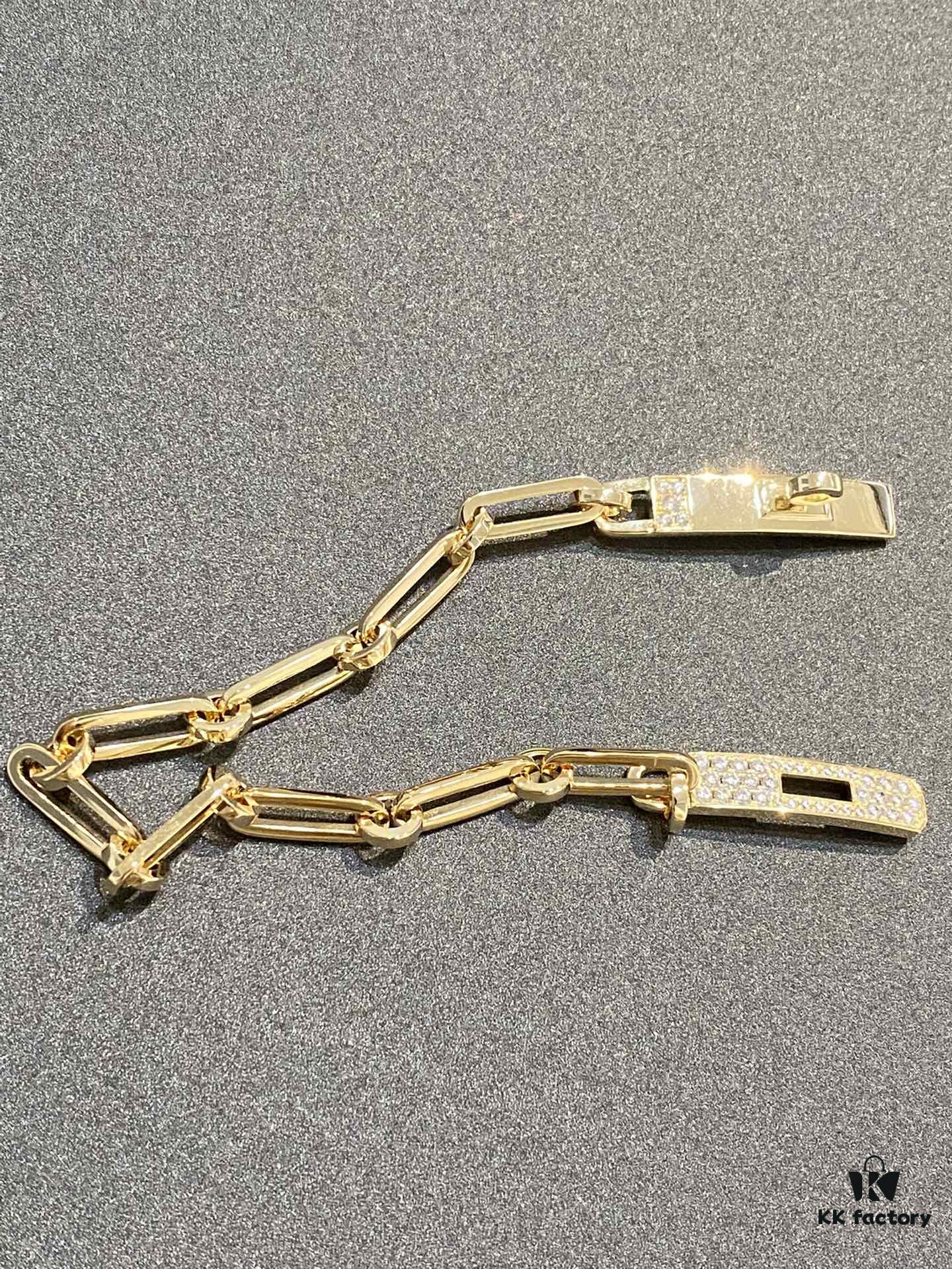 Hermes New Kelly Chaine Square Openwork Bracelet