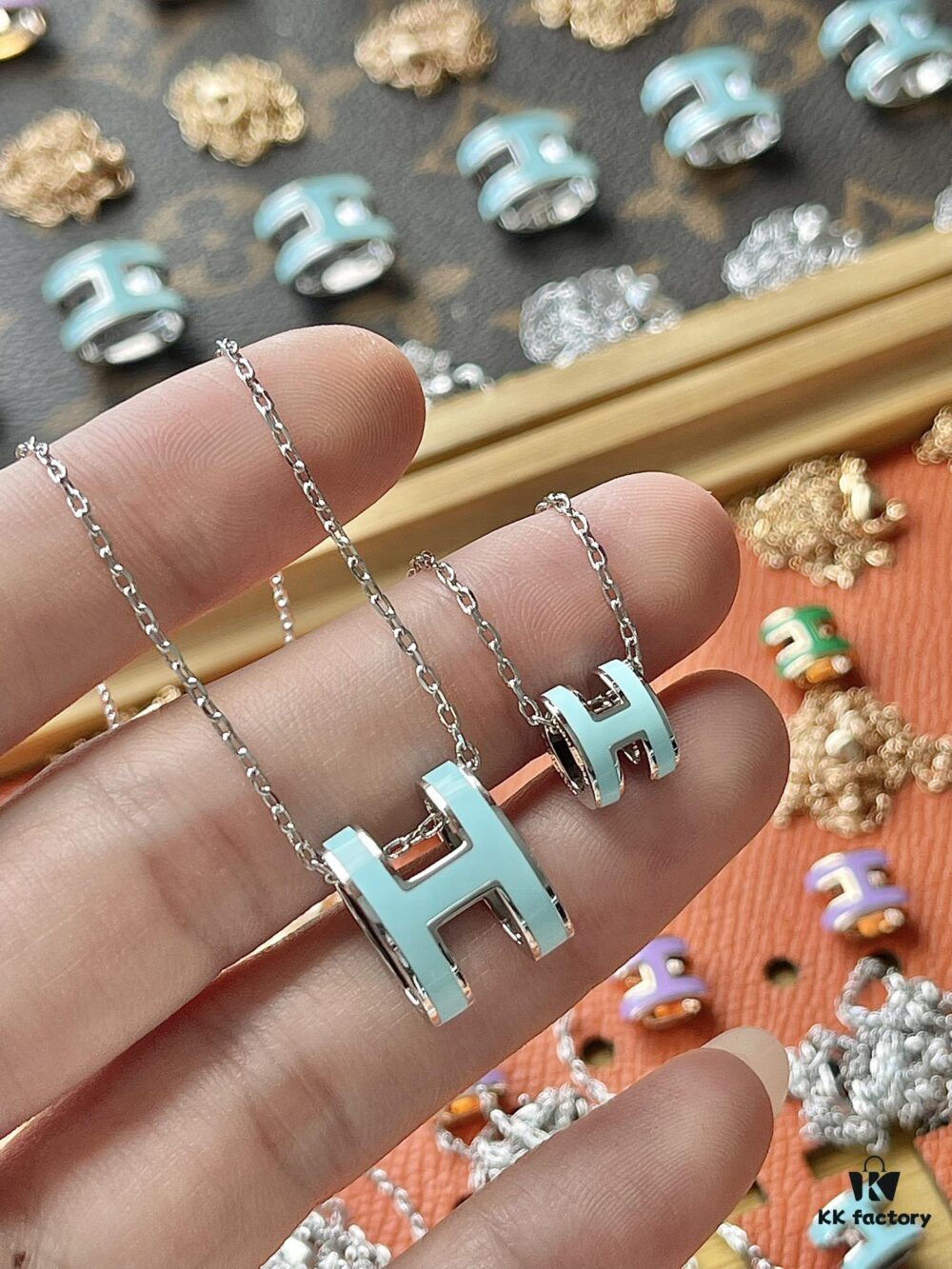 Hermes Necklace, Small and Large Size, Wind Blue