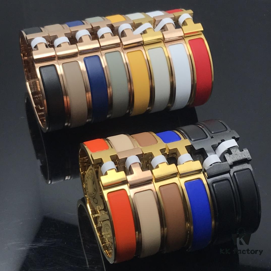 Hermes Bracelet New Matte Sandblasted Couple Bracelet White Gold Rose Gold Yellow Gold Size: Men's Women's