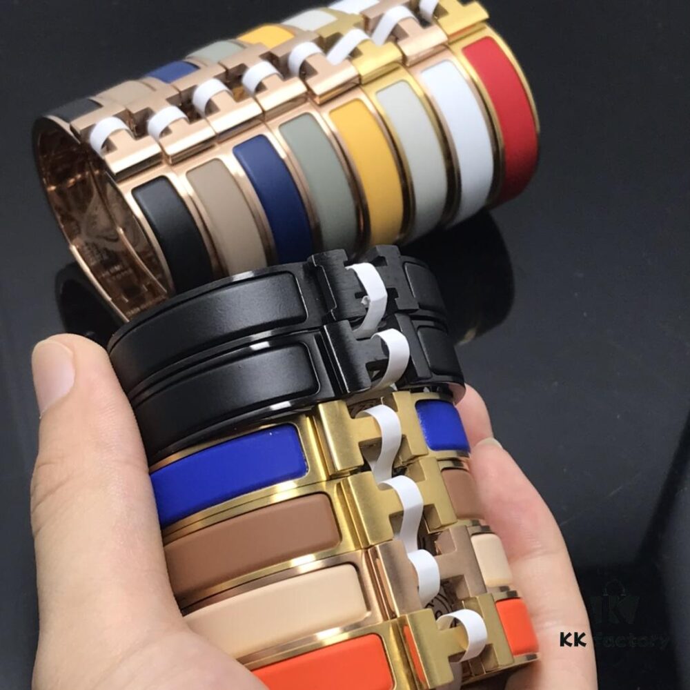 Hermes Bracelet New Matte Sandblasted Couple Bracelet White Gold Rose Gold Yellow Gold Size: Men's Women's