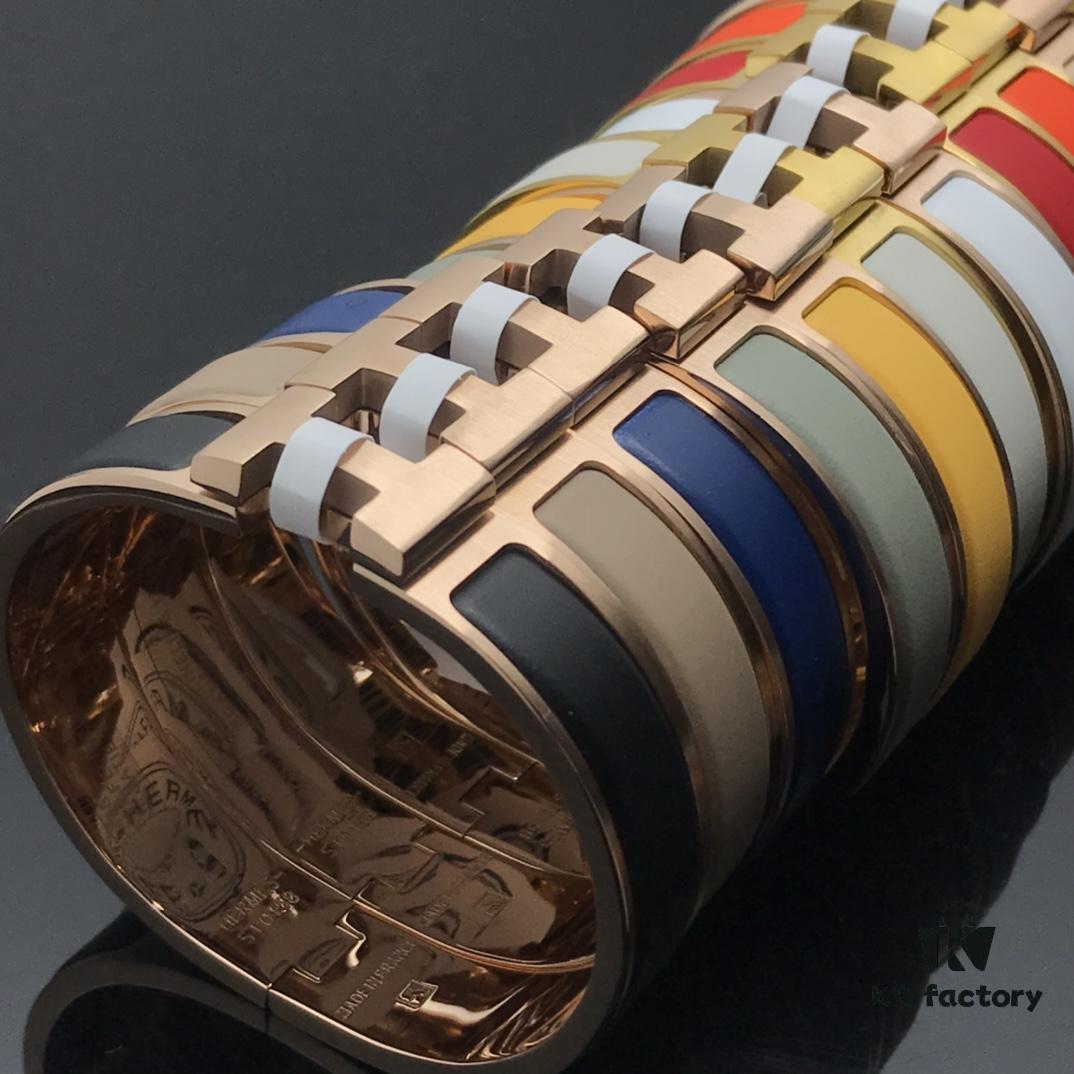 Hermes Bracelet New Matte Sandblasted Couple Bracelet White Gold Rose Gold Yellow Gold Size: Men's Women's