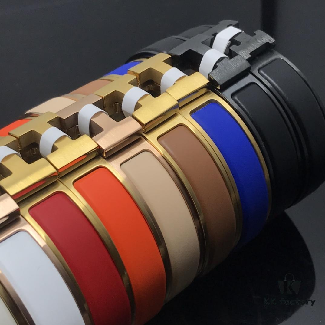 Hermes Bracelet New Matte Sandblasted Couple Bracelet White Gold Rose Gold Yellow Gold Size: Men's Women's