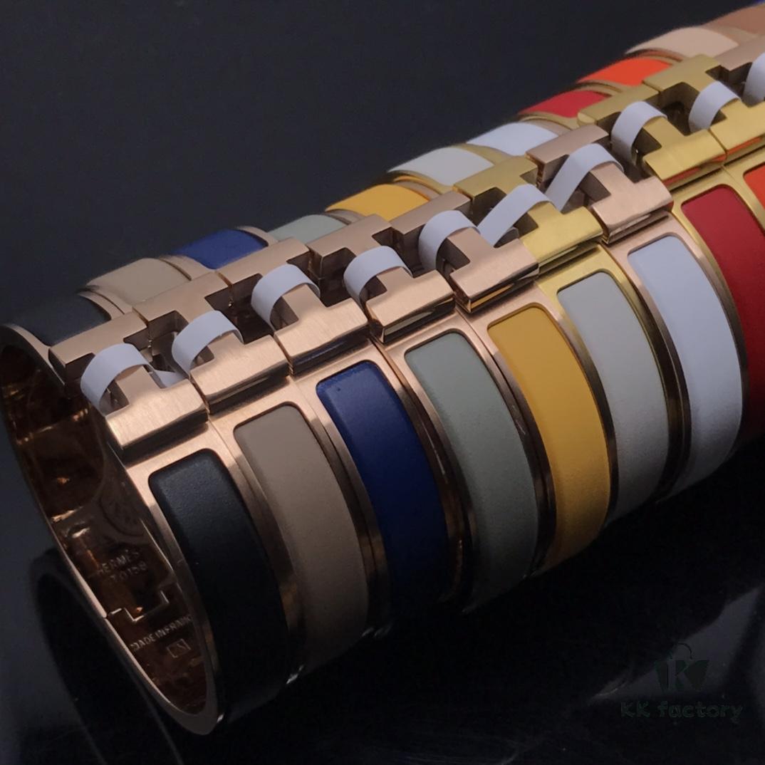 Hermes Bracelet New Matte Sandblasted Couple Bracelet White Gold Rose Gold Yellow Gold Size: Men's Women's