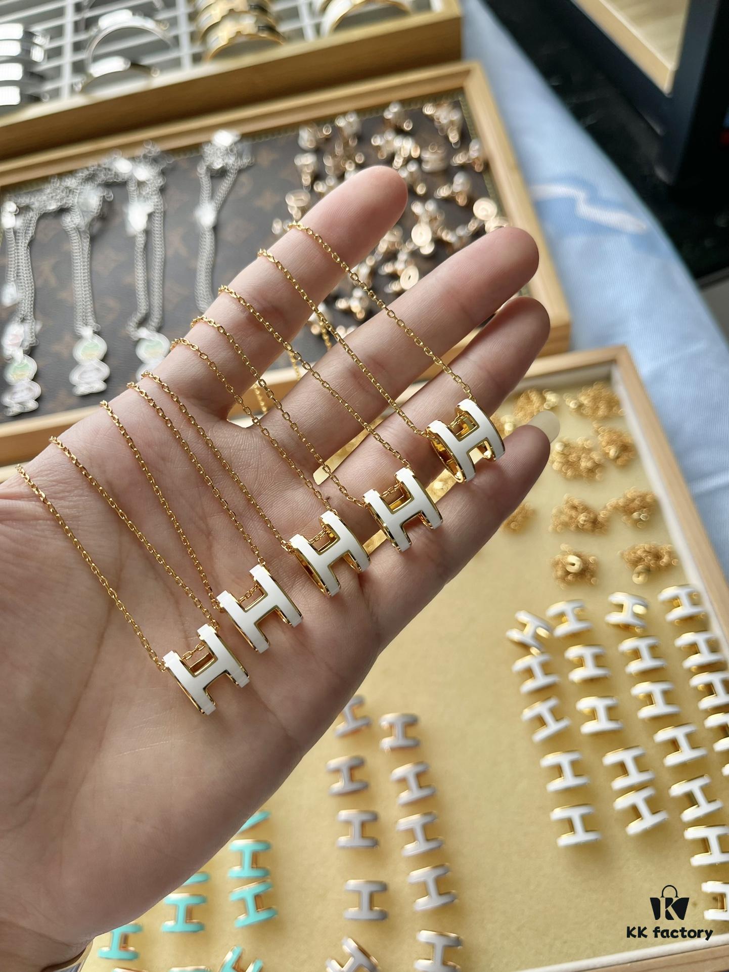 Hermès Gold and White Necklace