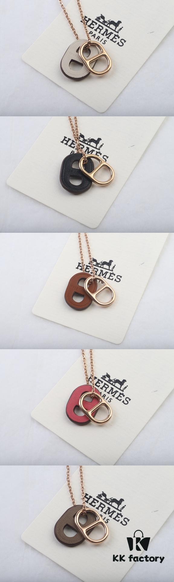 Hermes OMaillon Series Calfskin Necklace