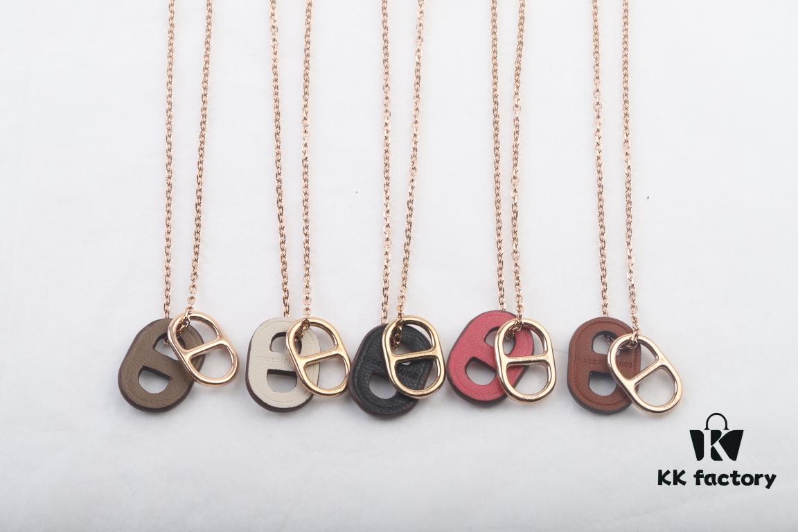 Hermes OMaillon Series Calfskin Necklace