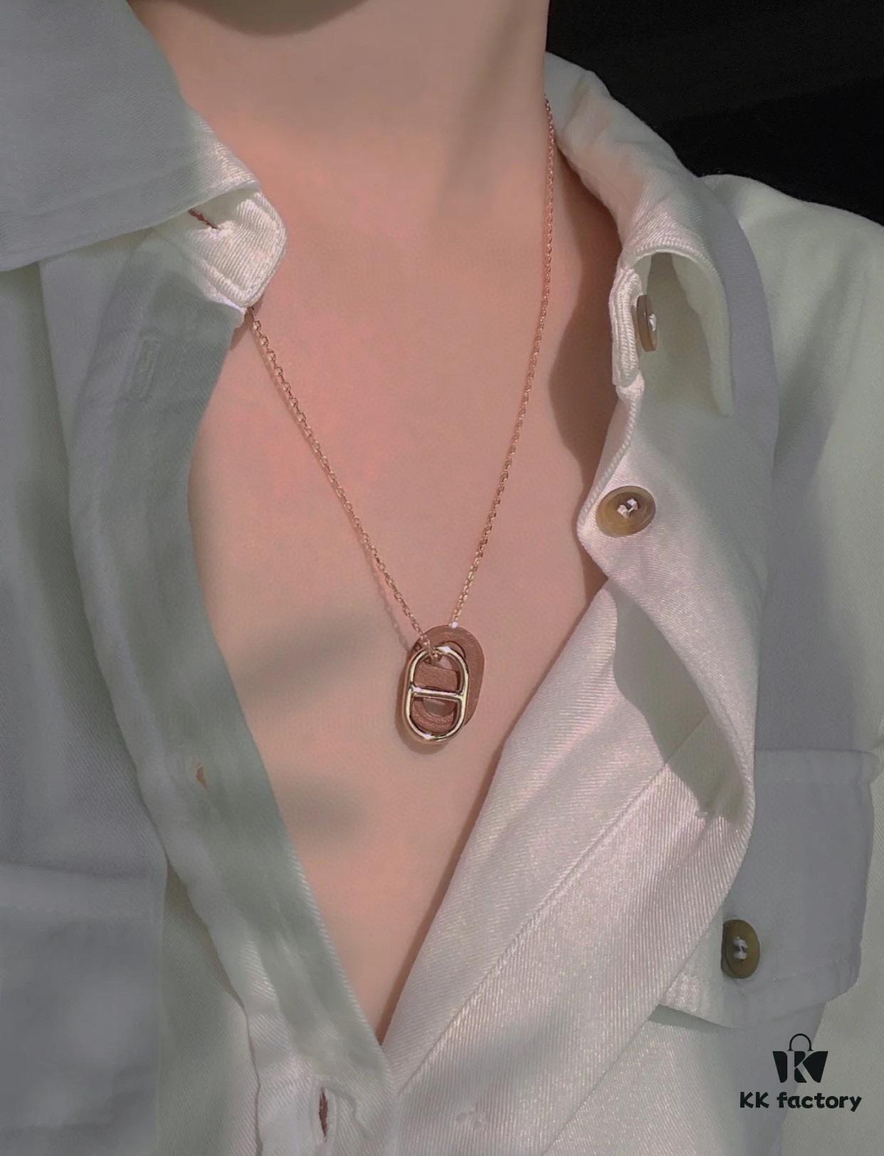 Hermes OMaillon Series Calfskin Necklace