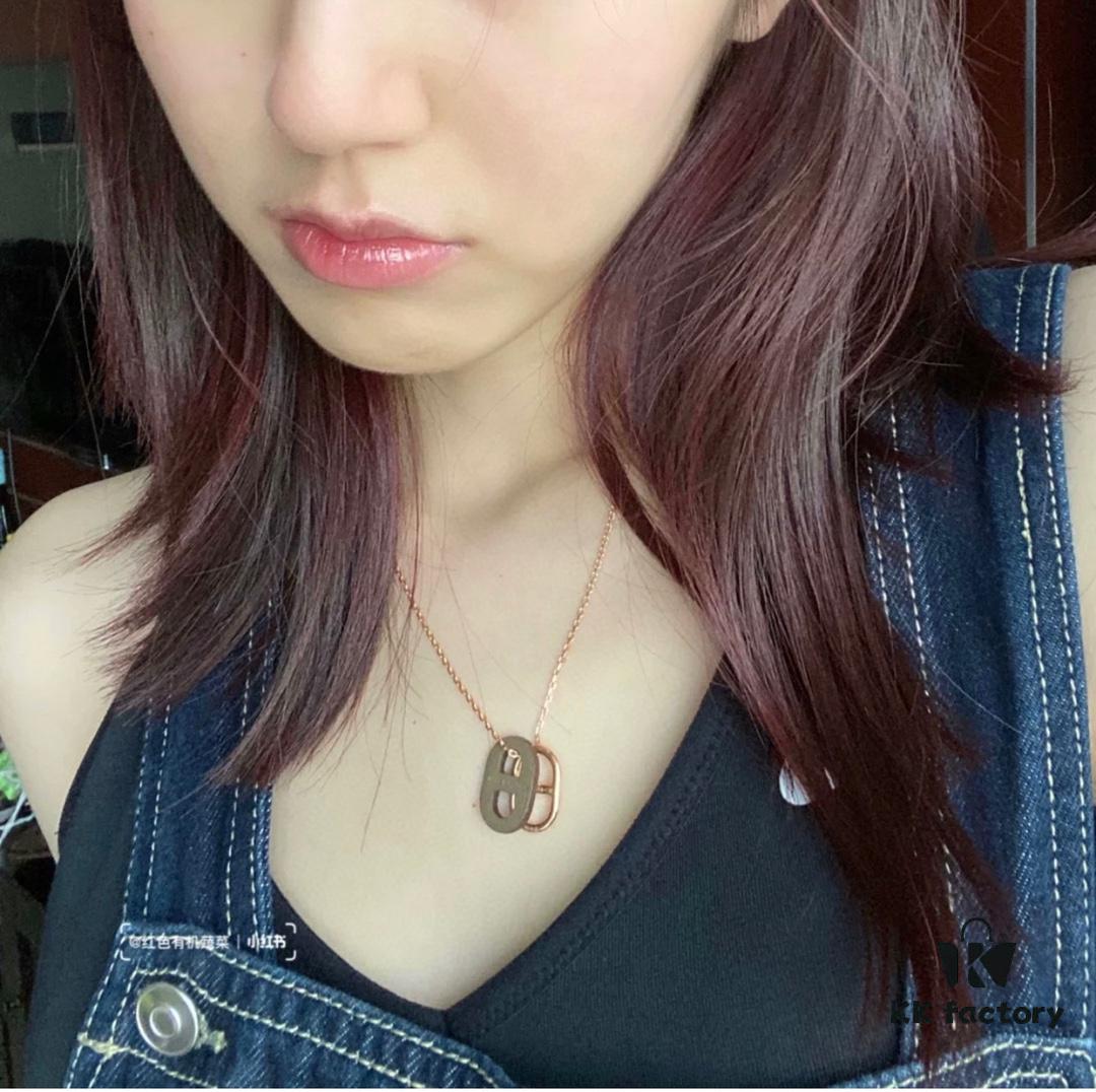 Hermes OMaillon Series Calfskin Necklace