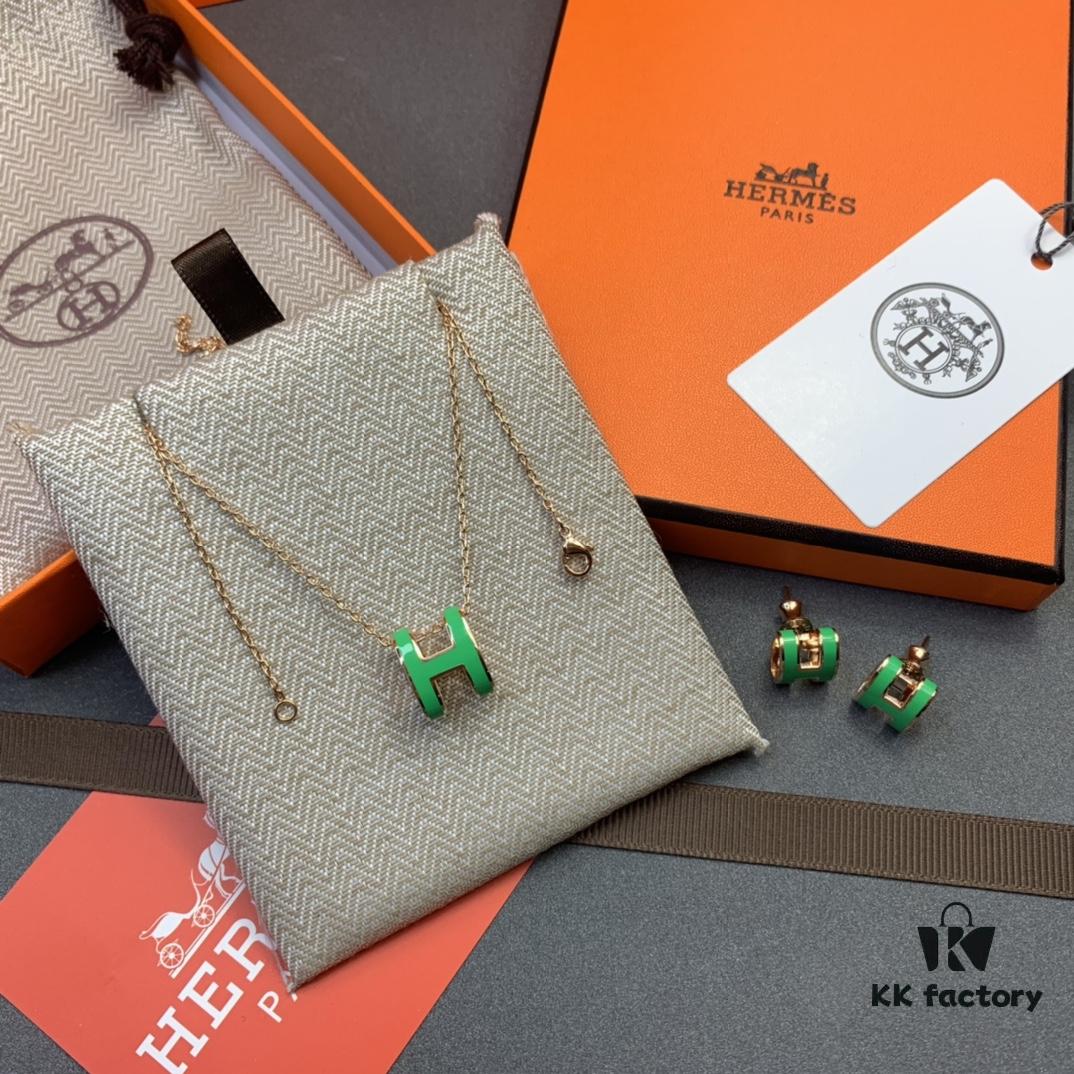 Hermes Necklace - Stud Earrings