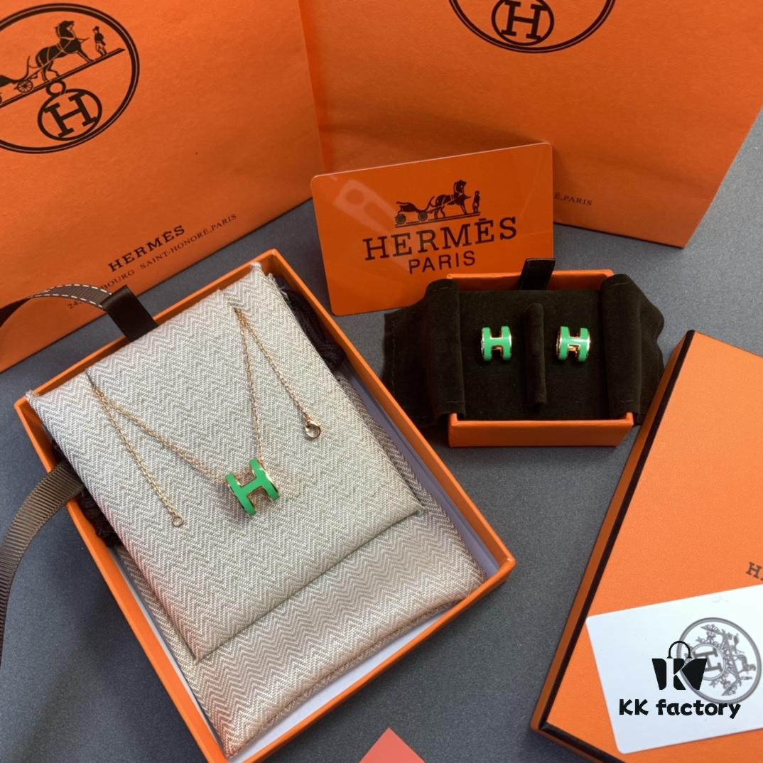 Hermes Necklace - Stud Earrings