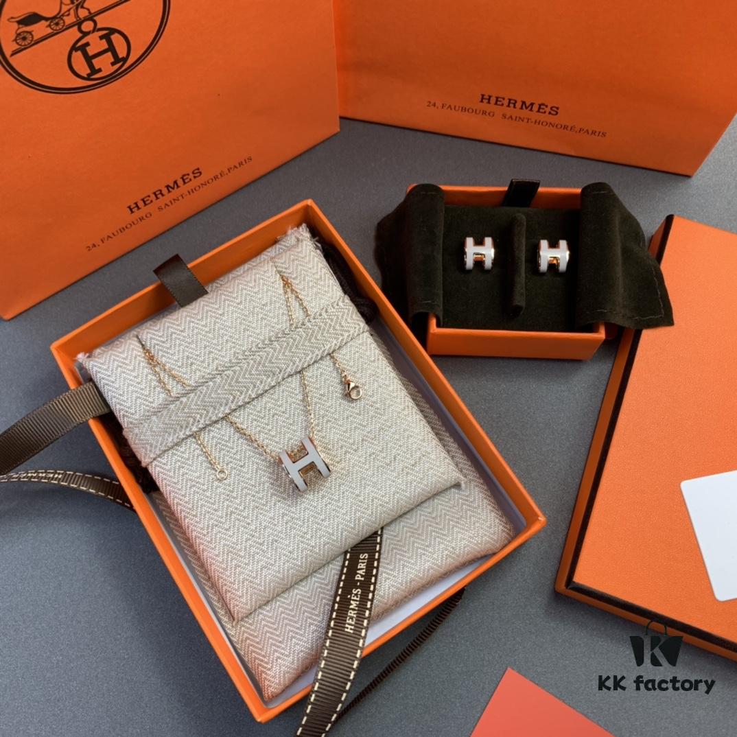 Hermes Necklace - Stud Earrings