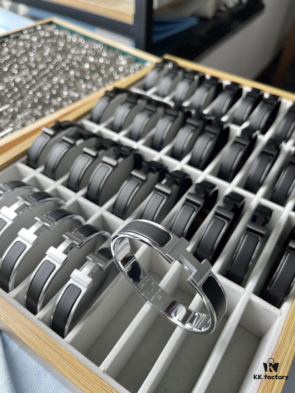 Hermès New Matte Black Platinum Bracelet