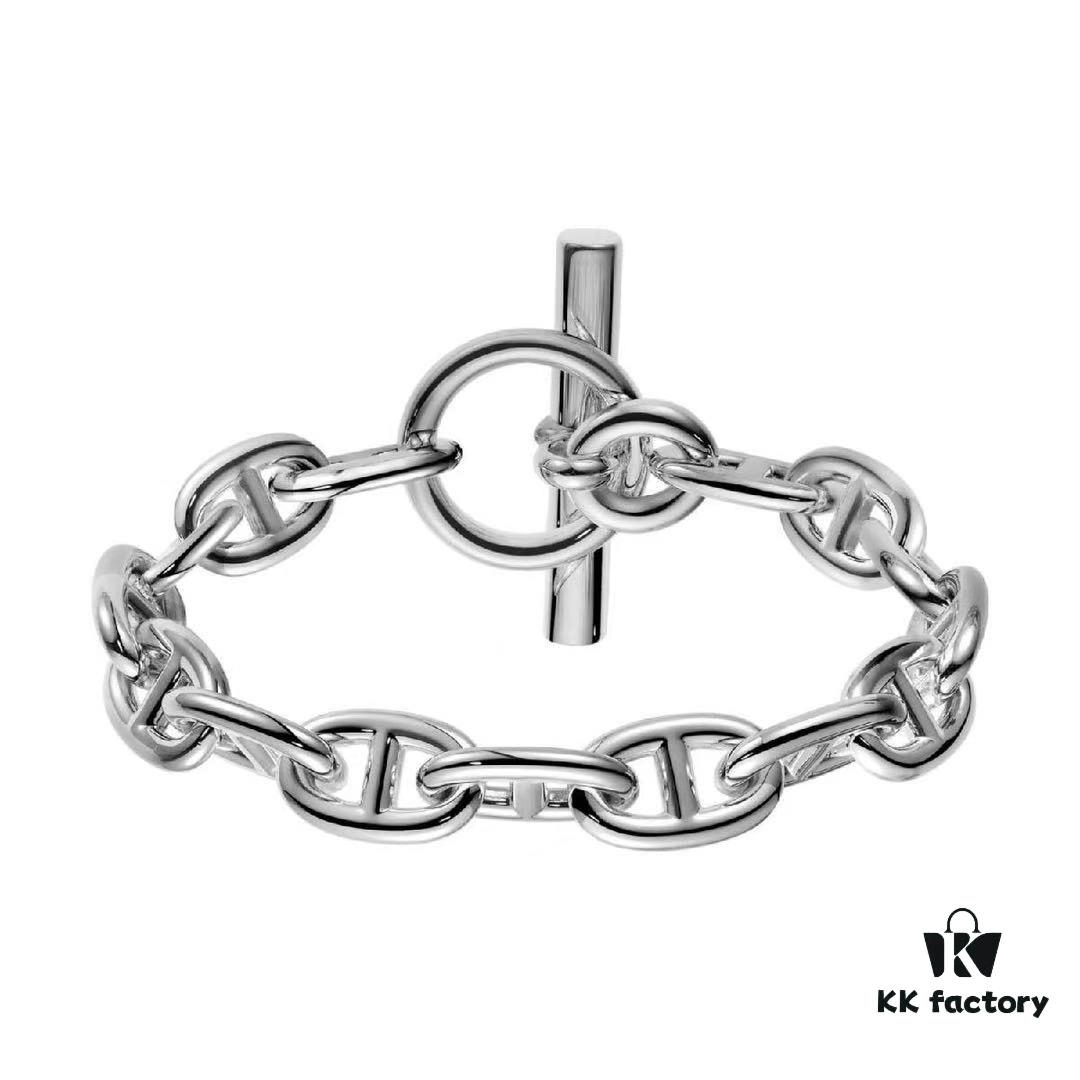 2021 Hermes New Arrival Pig Nose Bracelet, High-End Imported V Gold Plated Mijin, Full Name Influencer Style