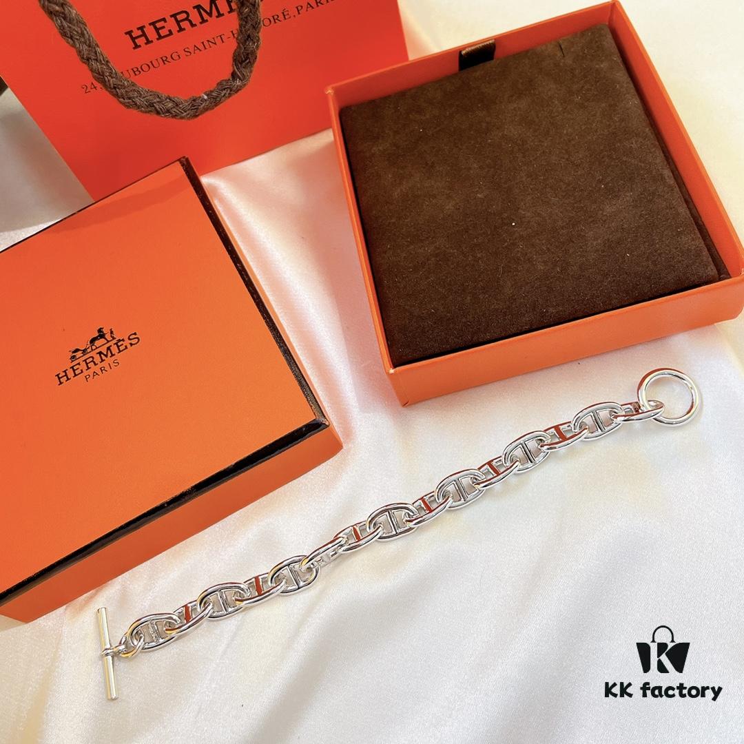 2021 Hermes New Arrival Pig Nose Bracelet, High-End Imported V Gold Plated Mijin, Full Name Influencer Style
