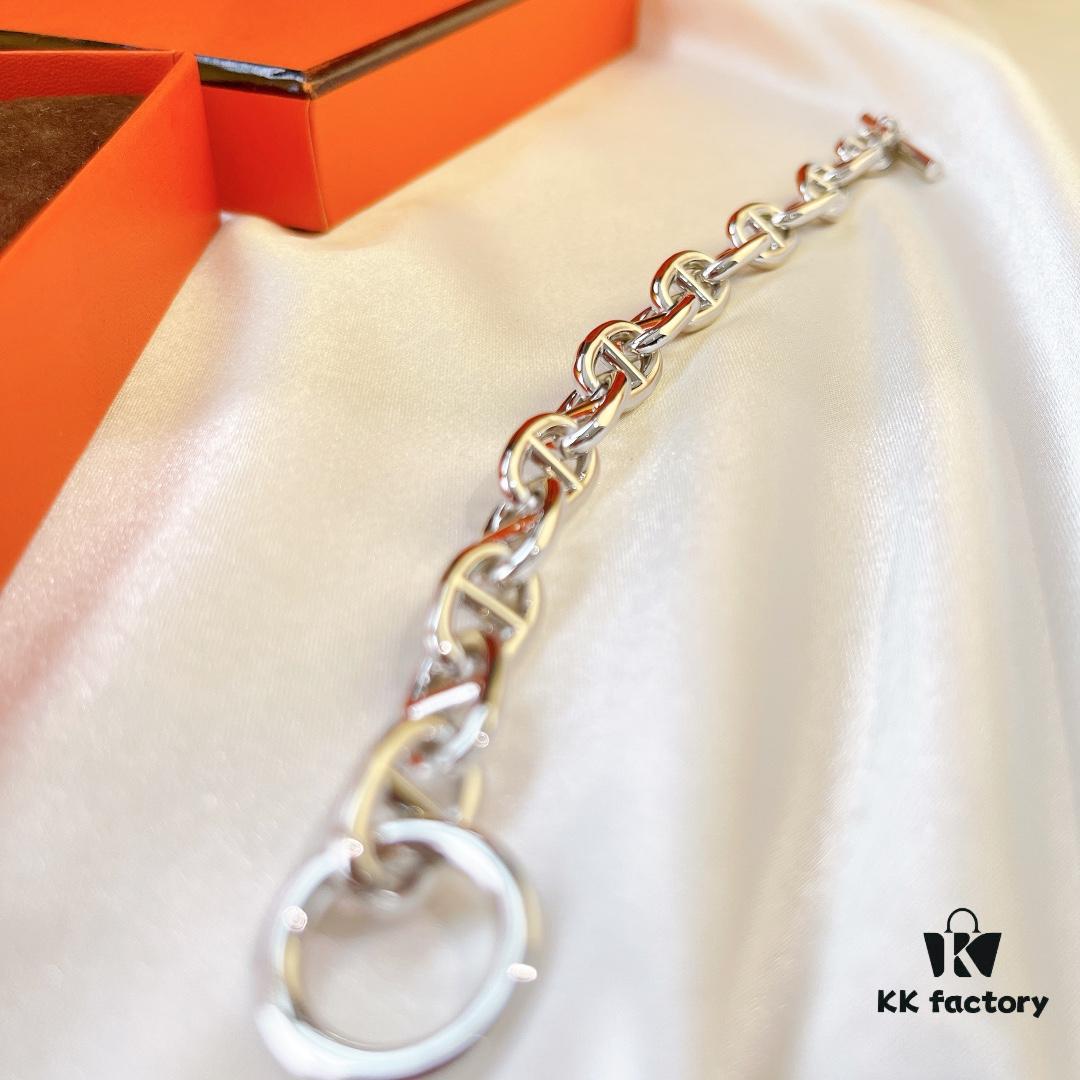 2021 Hermes New Arrival Pig Nose Bracelet, High-End Imported V Gold Plated Mijin, Full Name Influencer Style