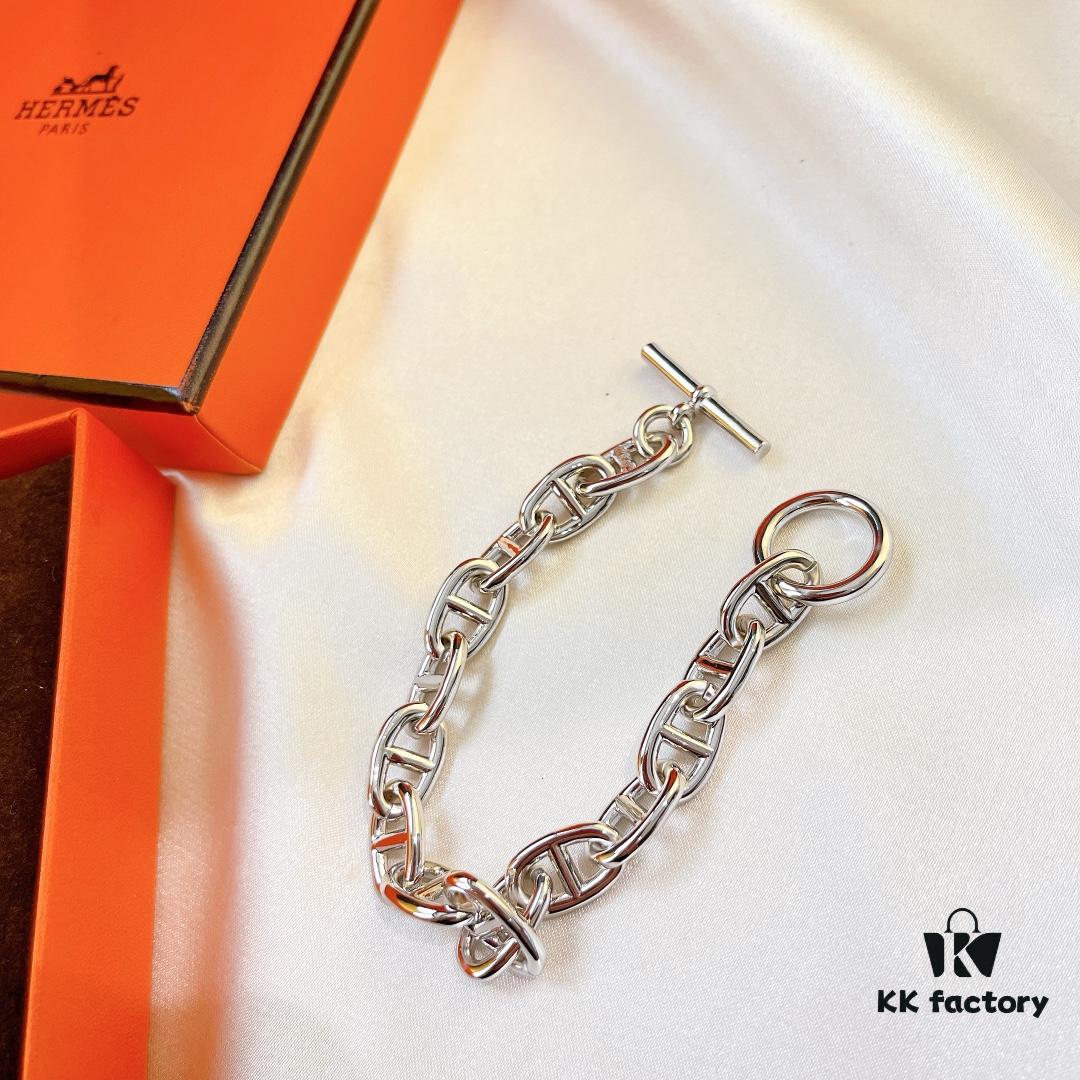 2021 Hermes New Arrival Pig Nose Bracelet, High-End Imported V Gold Plated Mijin, Full Name Influencer Style