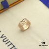 LV Ring Luxury Black and White Bicolor Solid Gold Plated Never Fades Crown LV Louis Vuitton Letter Ring