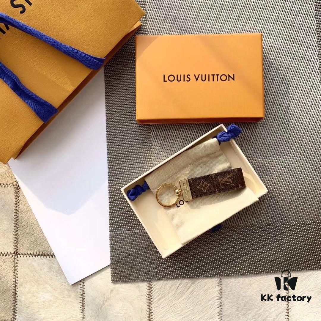 LV Keychain, Perfect for Gifting or Personal Use! Grab It Fast! Made from Authentic LV Monogram Leather with Original Vintage Texture