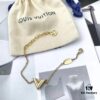 Stunning LV Louis Vuitton Necklace and V-Shaped Bracelet, High-End Custom Original Design, 18K Gold-Plated Craftsmanship, Store Version, One-to-One Replication, Elegant and Refined, Versatile and Sophisticated
