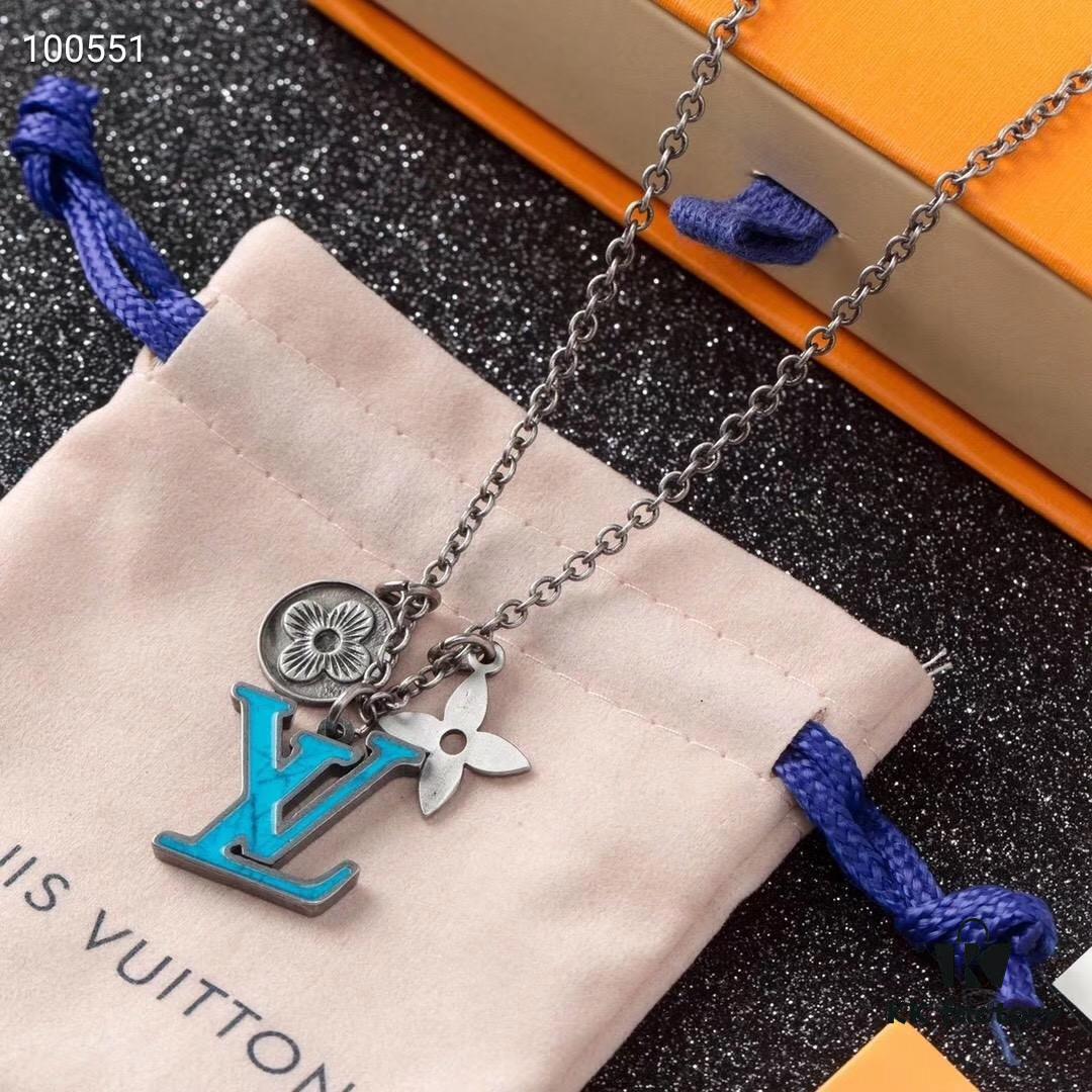 LV Turquoise Pendant Chain Necklace