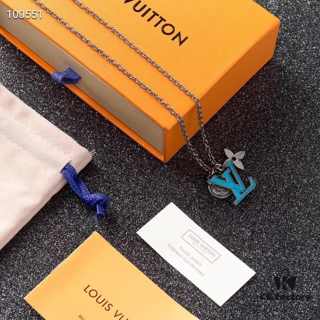 LV Turquoise Pendant Chain Necklace