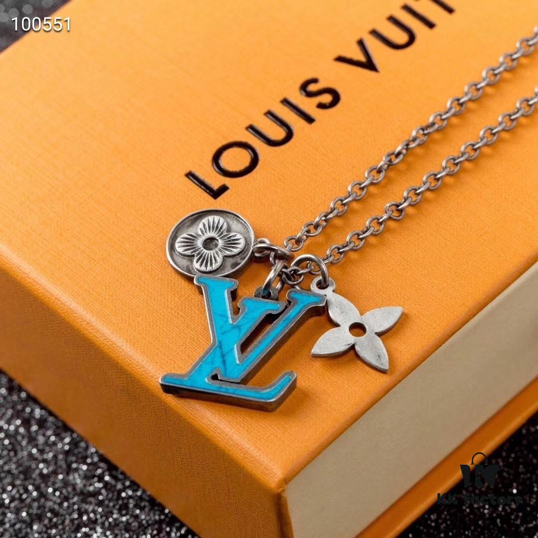 LV Turquoise Pendant Chain Necklace