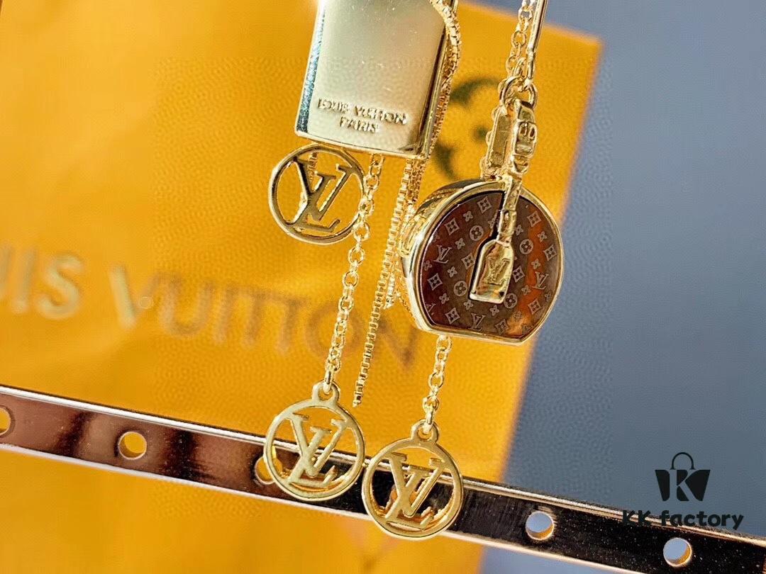 Louis Vuitton Boite Chapeau Bag in Monogram Canvas and Gold-Tone Metal, Adorning Mini LV Asymmetrical Earrings