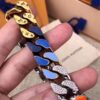 LV Vivienne Sparkling Enamel Full Diamond Bracelet FW Chain Links Patches