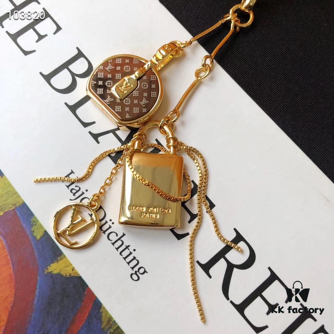 Mini LV Pendant Necklace with Golden Chain
