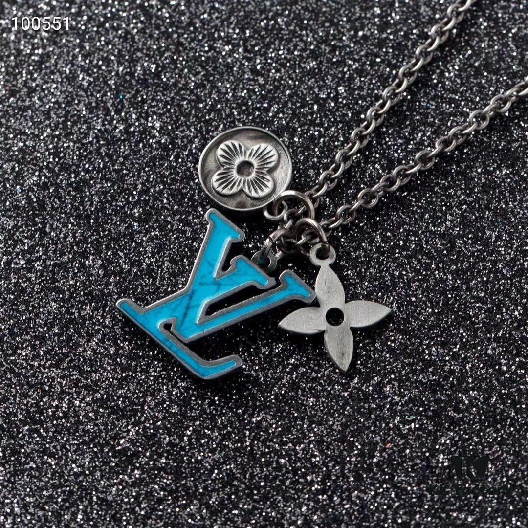 LV Turquoise Pendant Chain Necklace