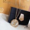 LV Louis Vuitton 2019 Fall/Winter New Arrival Circle LV Letter Two-Tone Double-Layer Necklace, Sweater Chain, Long Chain, Premium Materials Matching Original Quality, Ultra-Precise Craftsmanship! Must-Have Item, Stunning Look, Highly Recommended 🤗83557085