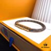 Luxury Level LV Monogram Leather Magnetic Clasp Bracelet, Classic Pattern, Imported Genuine Leather with Refined Texture, Engraved Logo