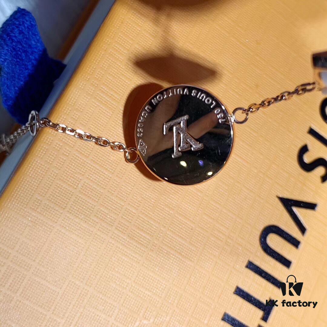 New LV Louis Vuitton Braided Bracelet with White Mother-of-Pearl