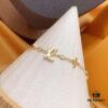 LV Gold-Tone Letter and Flower Bracelet