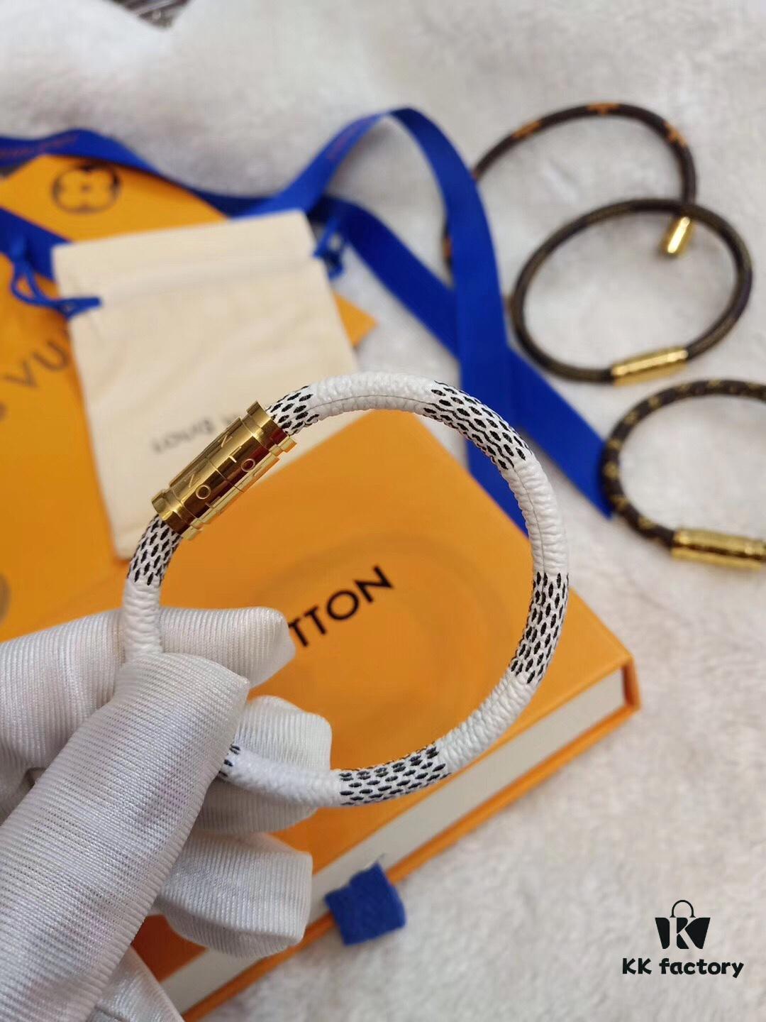 Louis Vuitton LV Monogram Canvas Leather Strap Unisex Bracelet