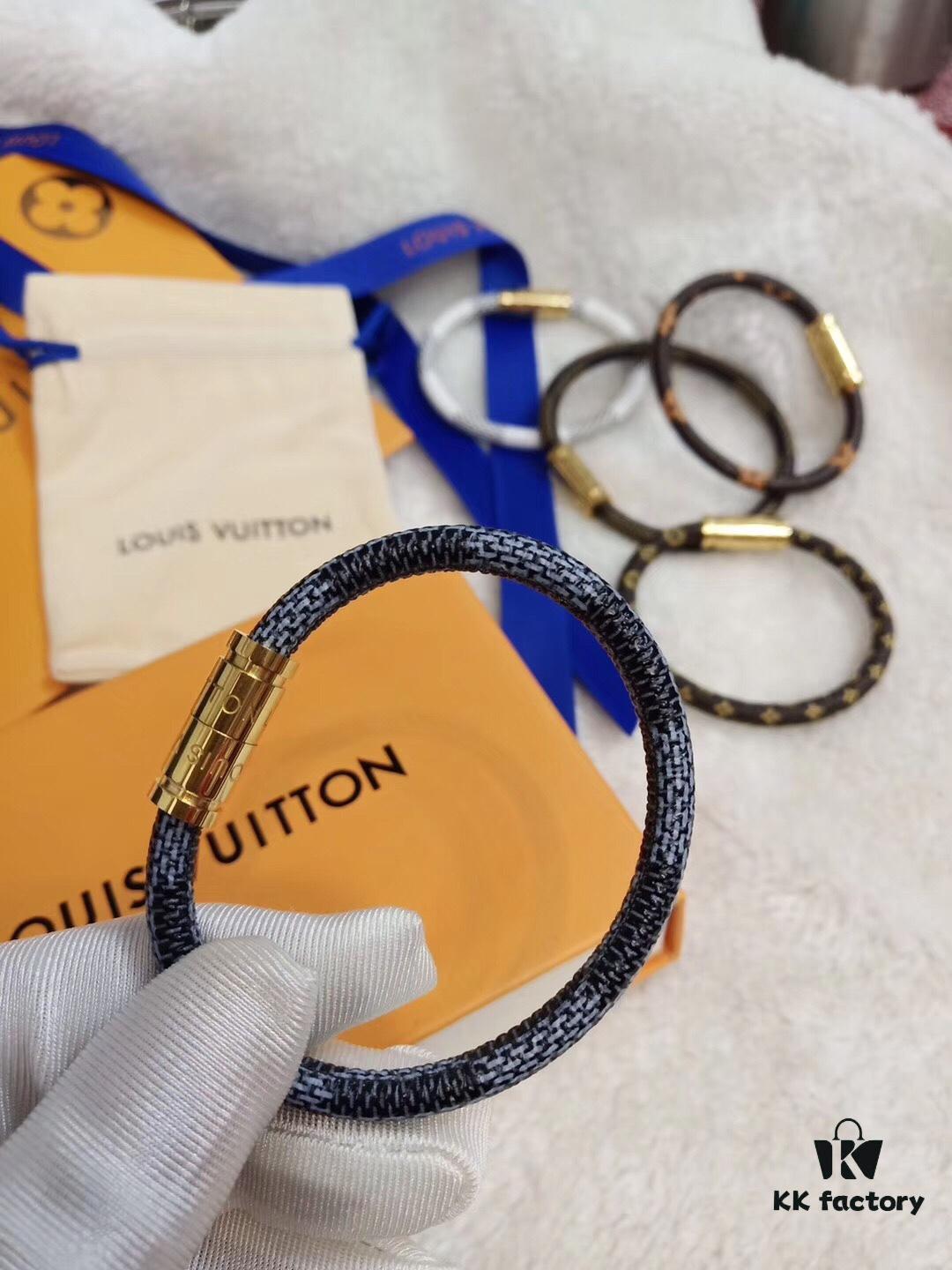 Louis Vuitton LV Monogram Canvas Leather Strap Unisex Bracelet