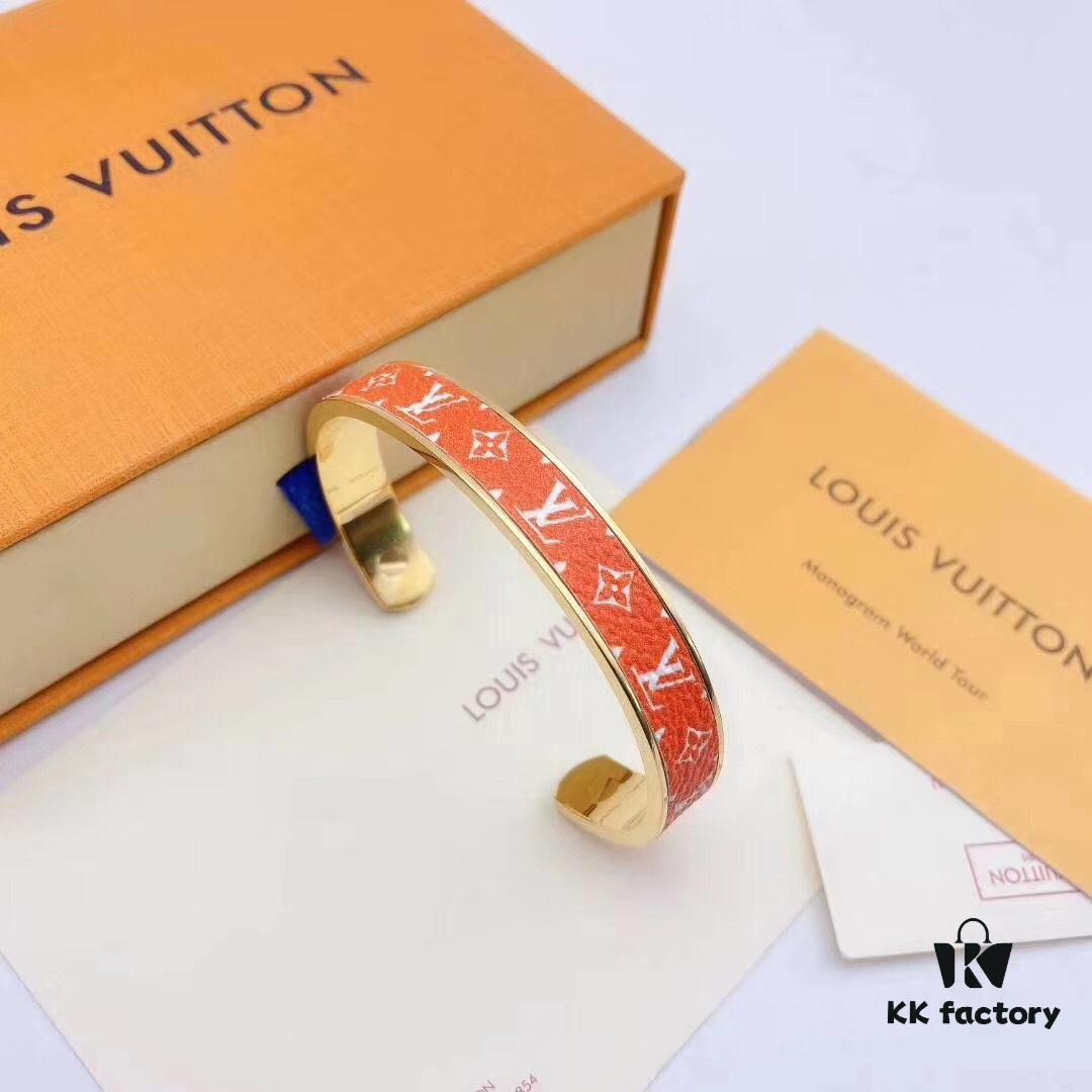 LV New Arrival Classic Monogram Leather Cuff Bracelet