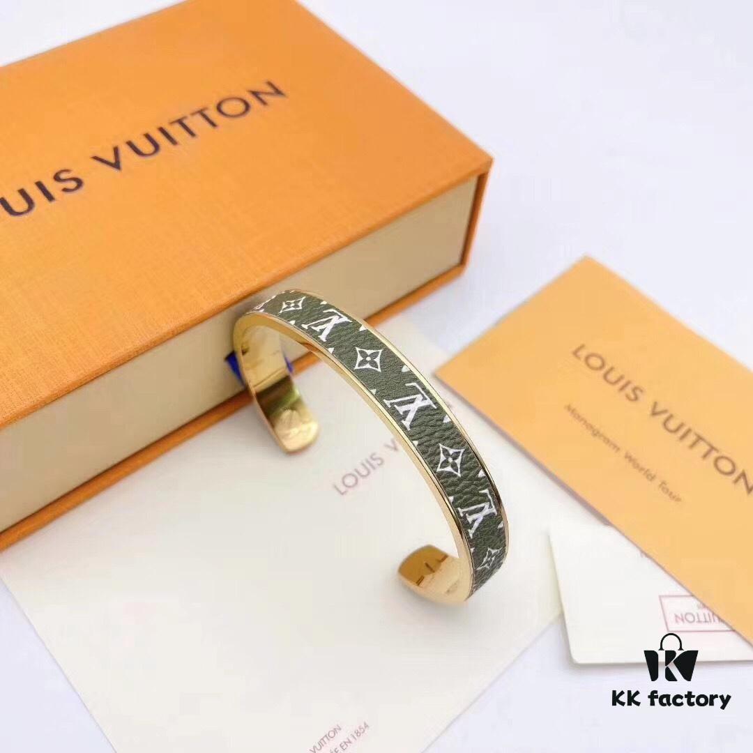 LV New Arrival Classic Monogram Leather Cuff Bracelet